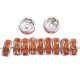 Rhinestone rondelle spacer Beads 8mm Silver- Cristal Orange